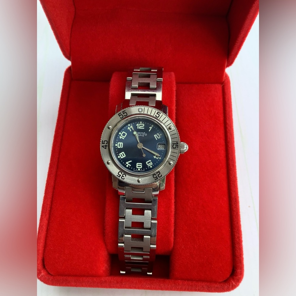 Beautiful authentic HERMÈS DIVER Stainless Steel watch💙🤍💙